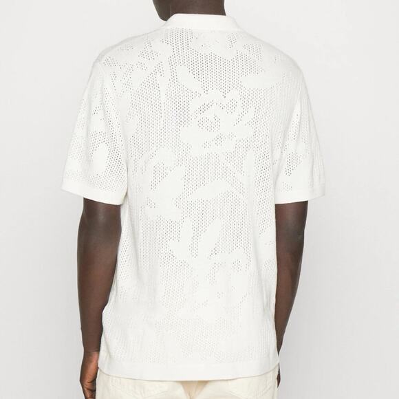 ABERCROMBIE & FITCH | Mens White Knit Floral Button Down Short-Sleeve Large - Picture 7 of 7